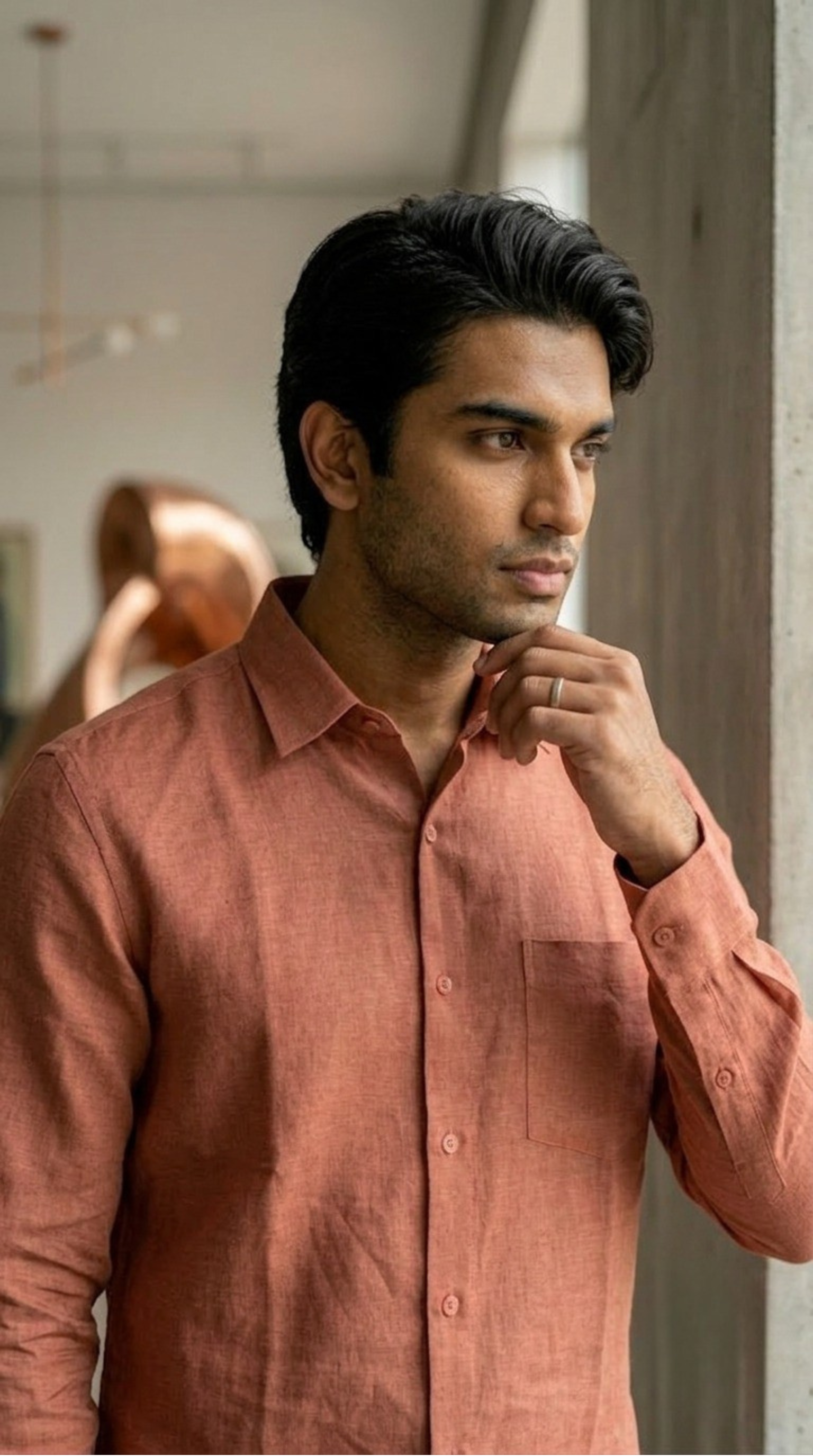 Blush Red Linen Shirt