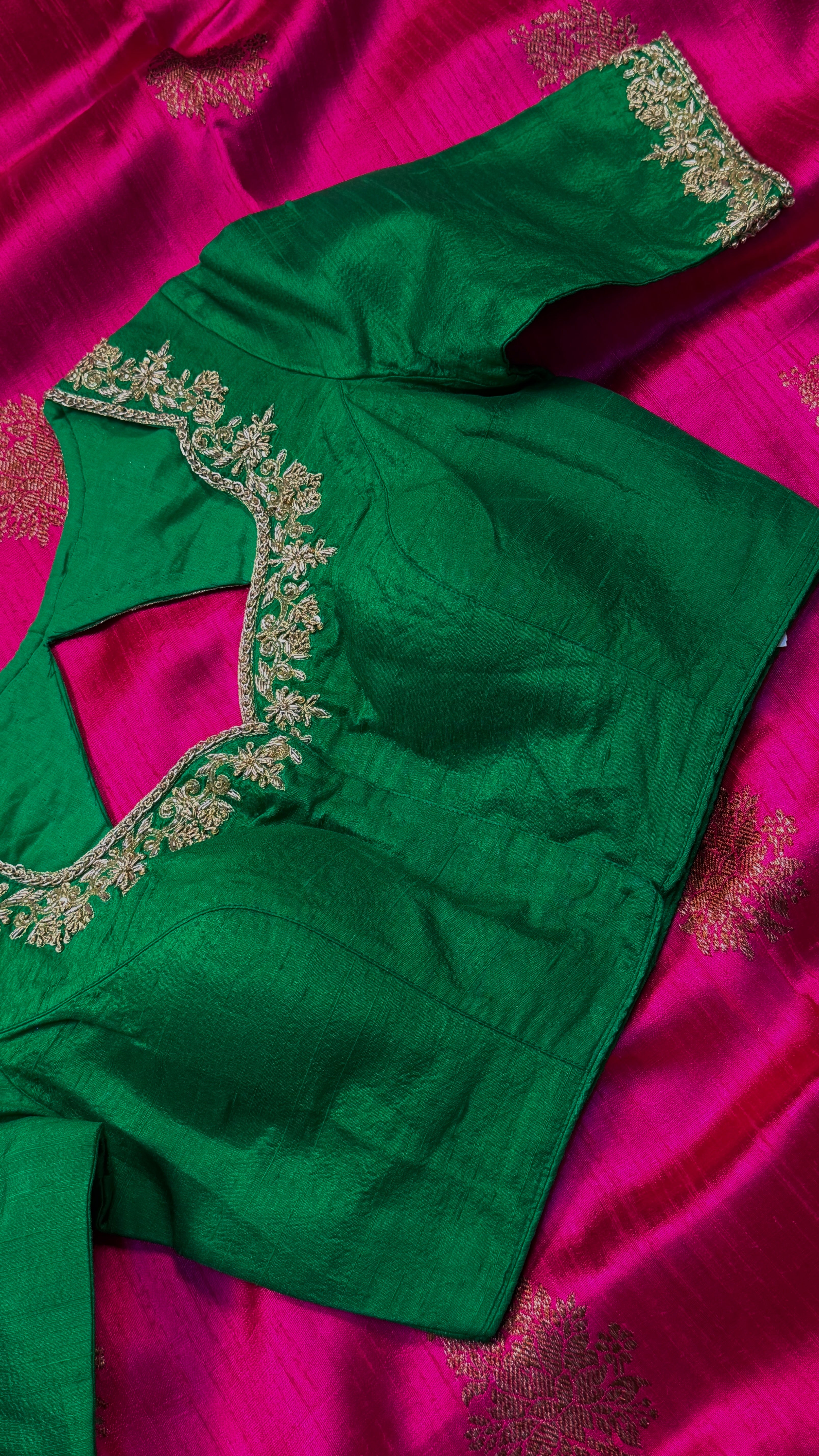 Bottle Green Zardosi Blouse