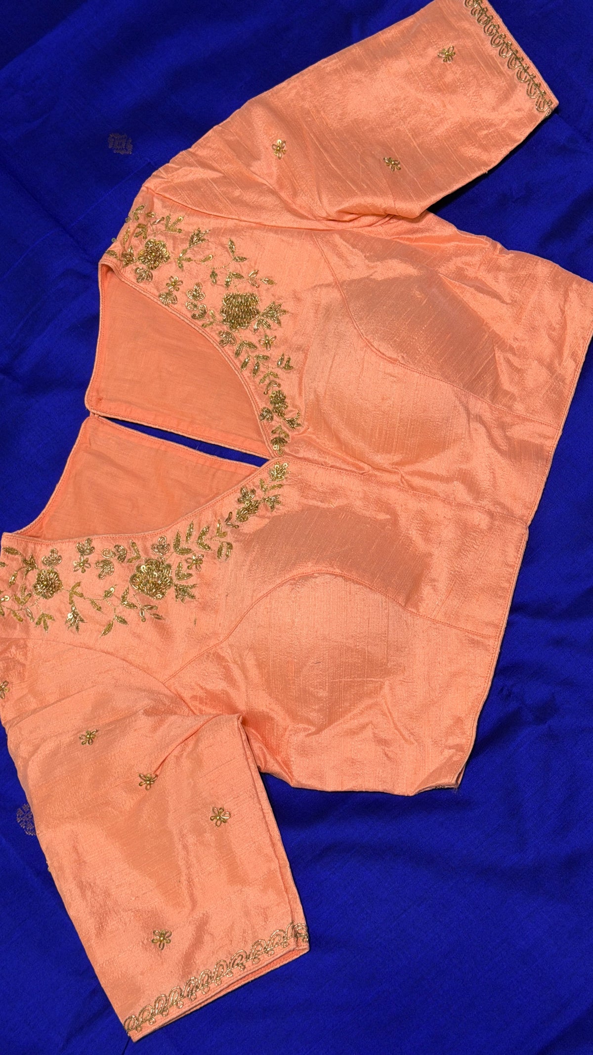 Peach Raw Silk Blouse