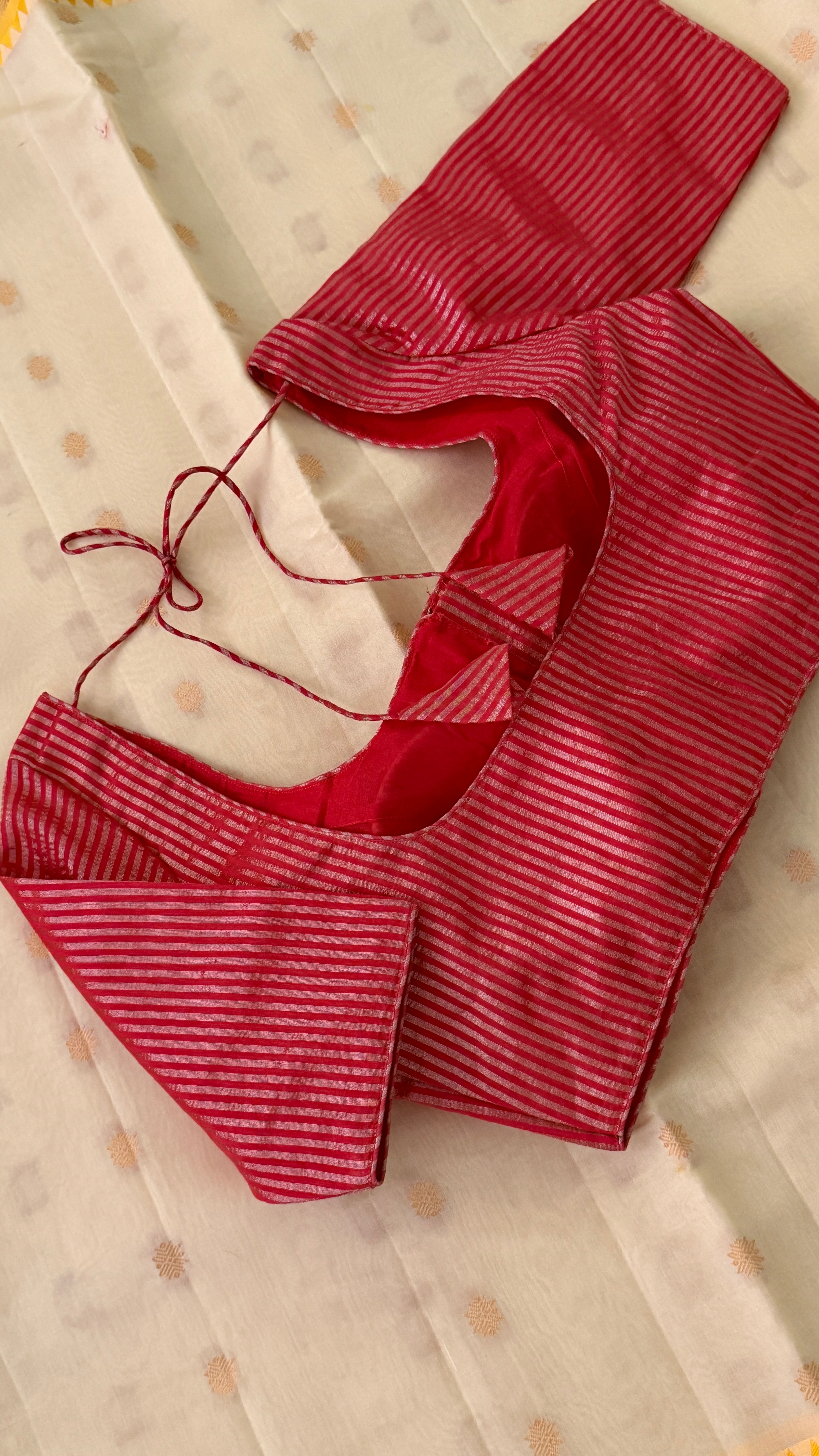 Red & Gold Stripe Blouse
