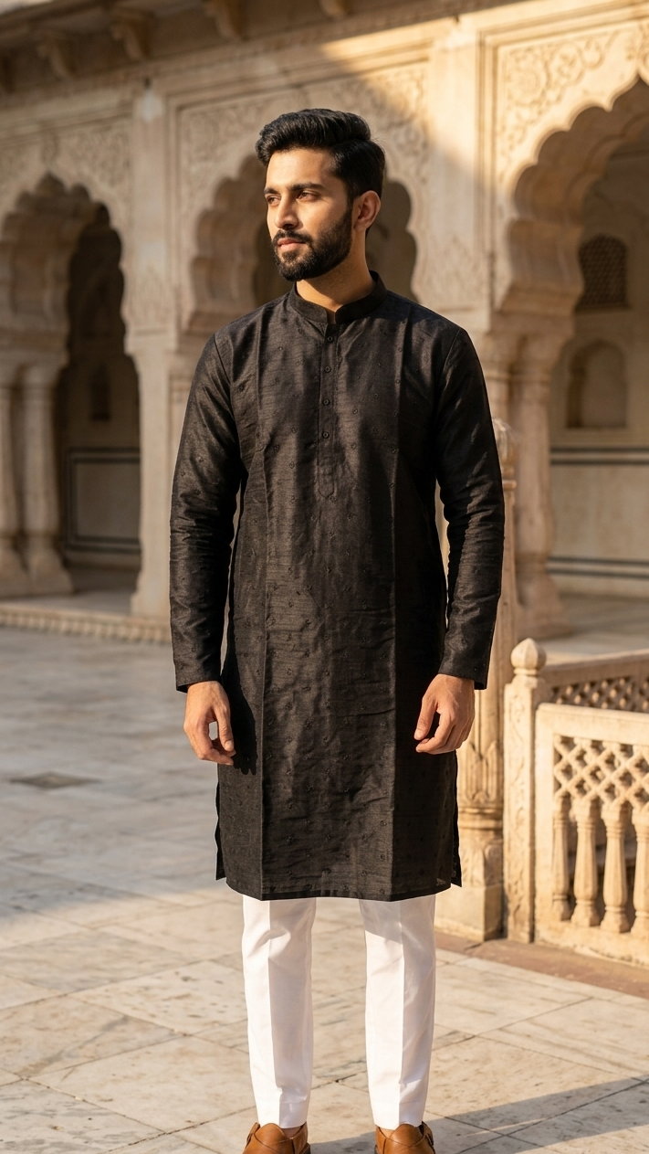 Royal Black Kurta Set