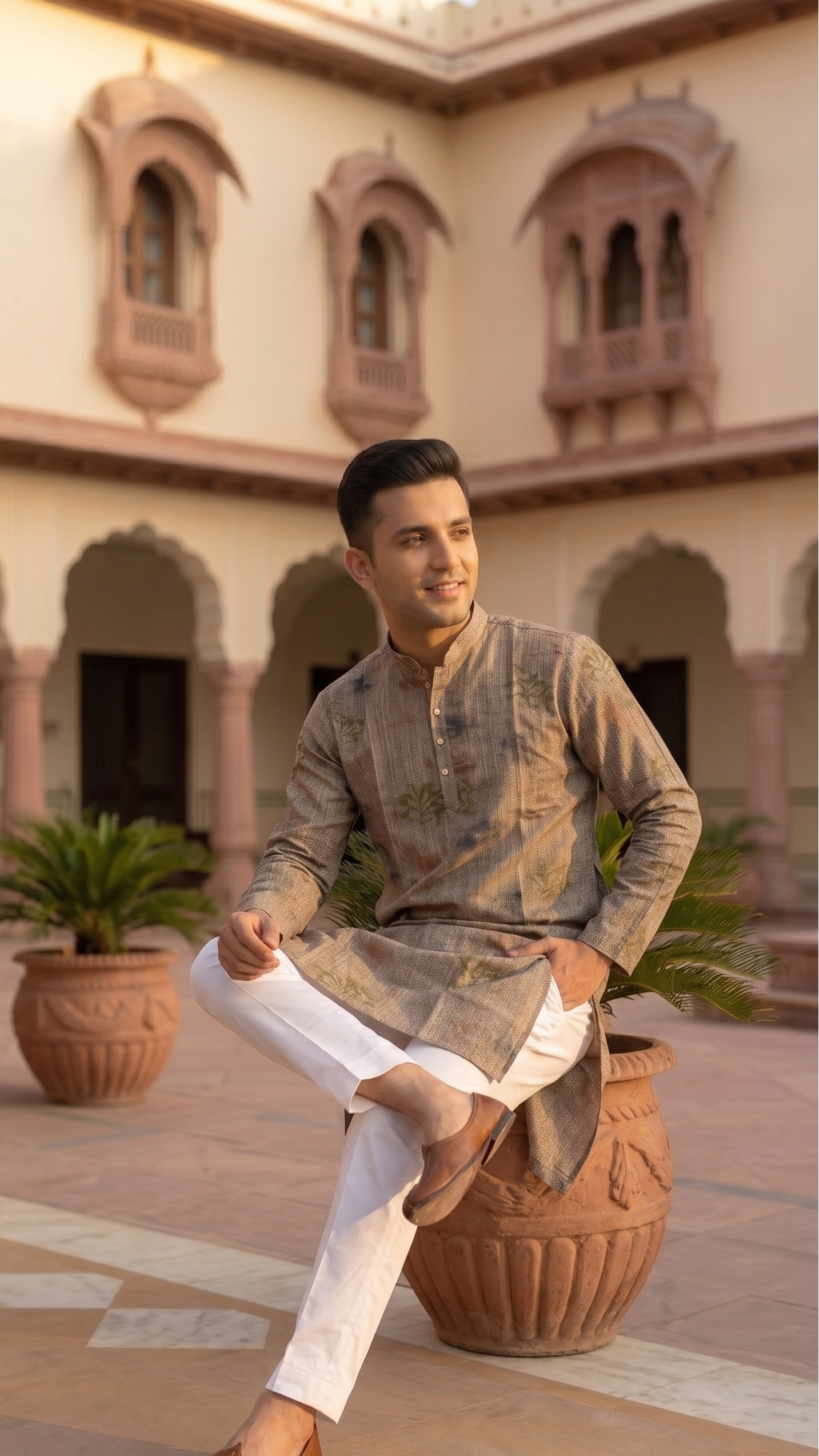 Elegant Beige Kurta Set