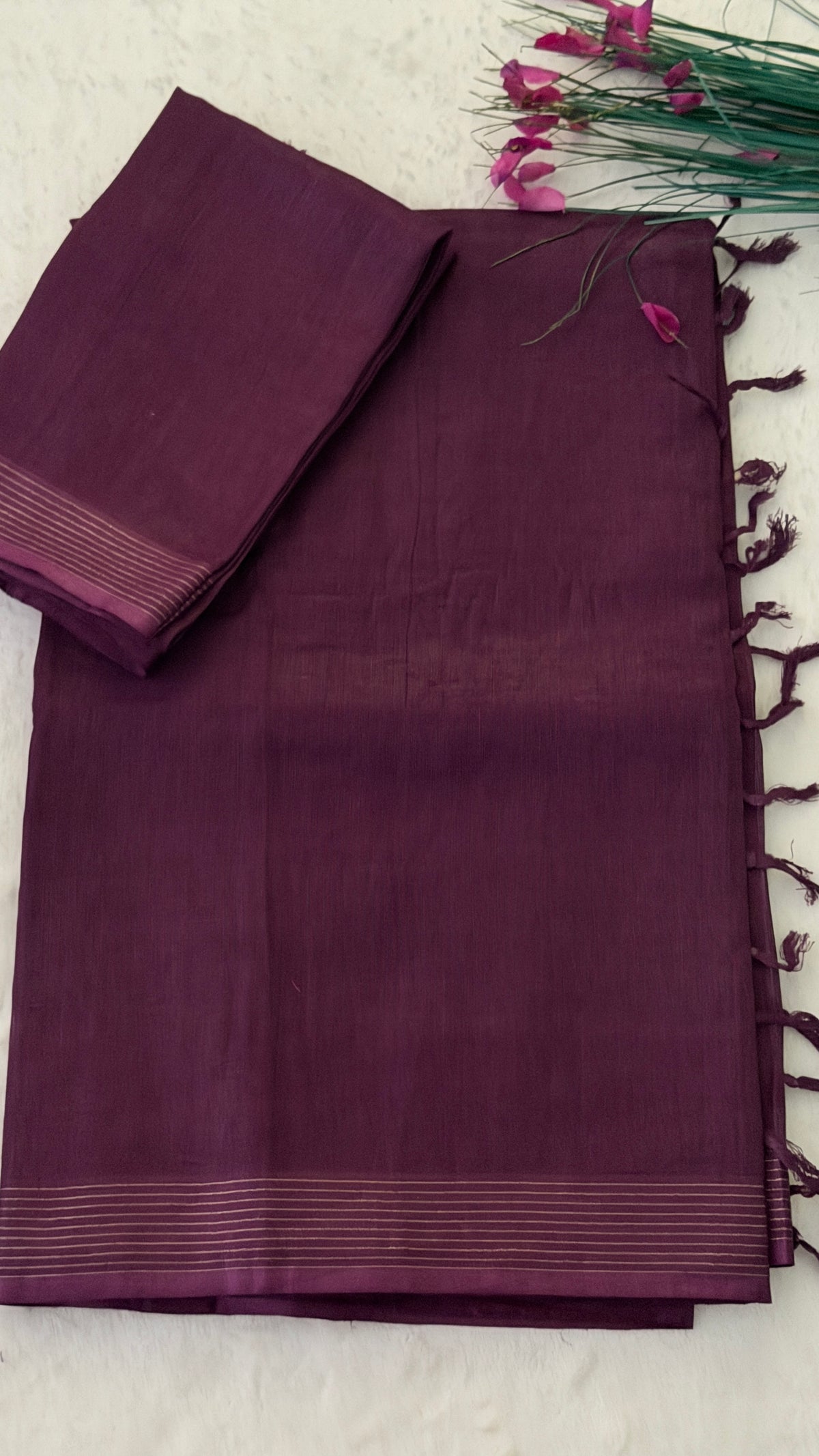 Purple Linen Saree
