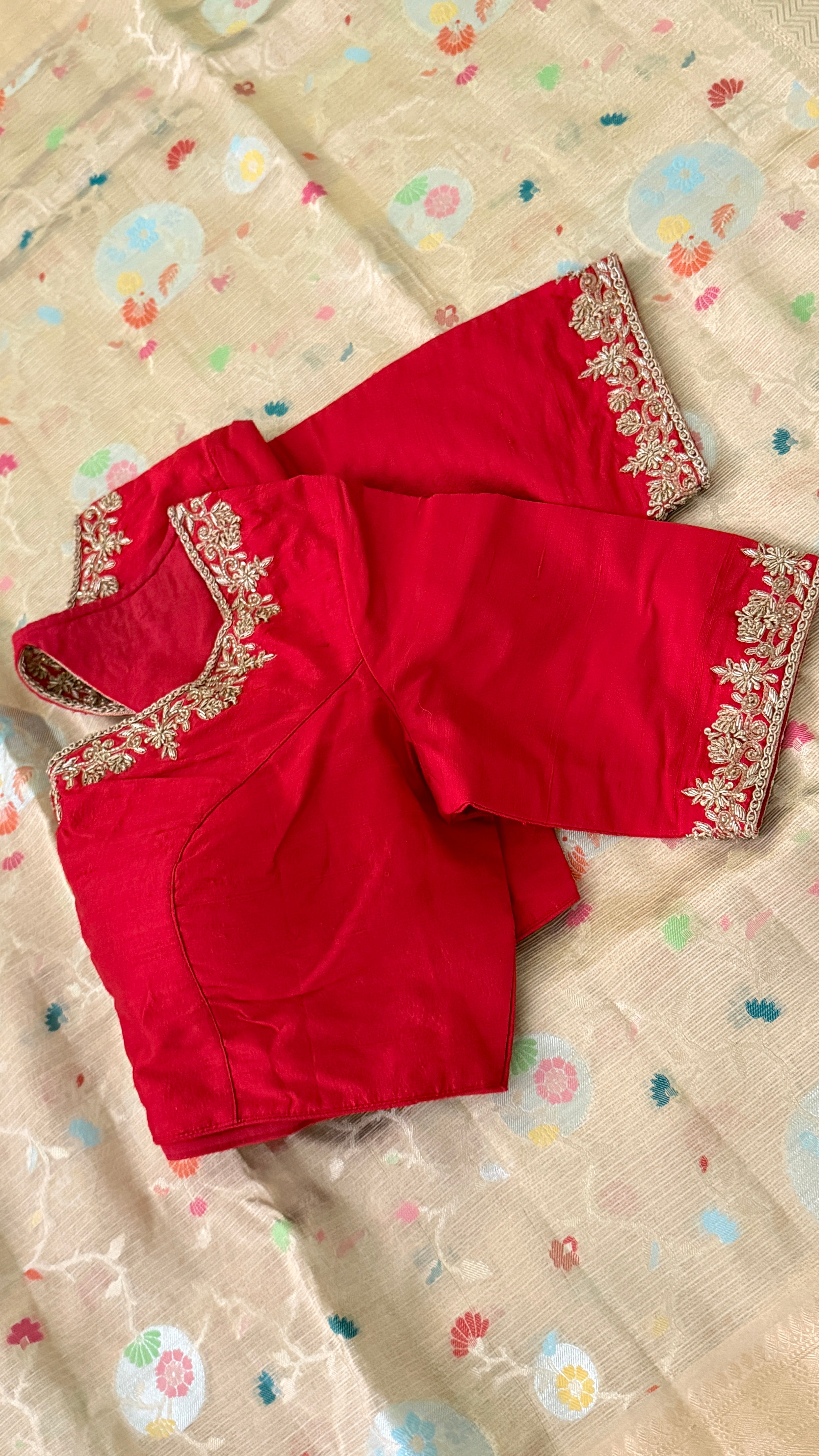 Red Zardosi Blouse