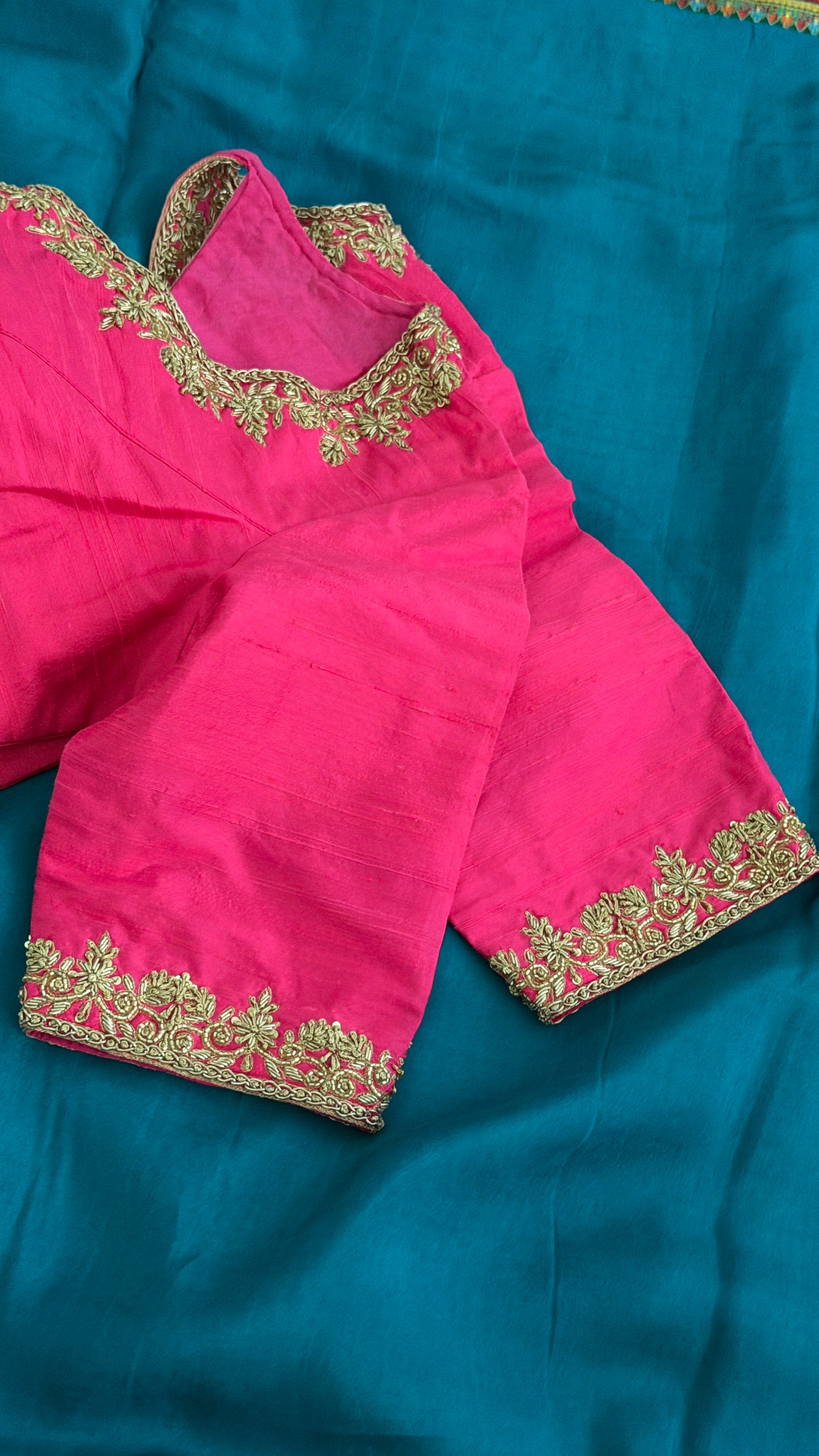 Hot Pink Zardosi Blouse