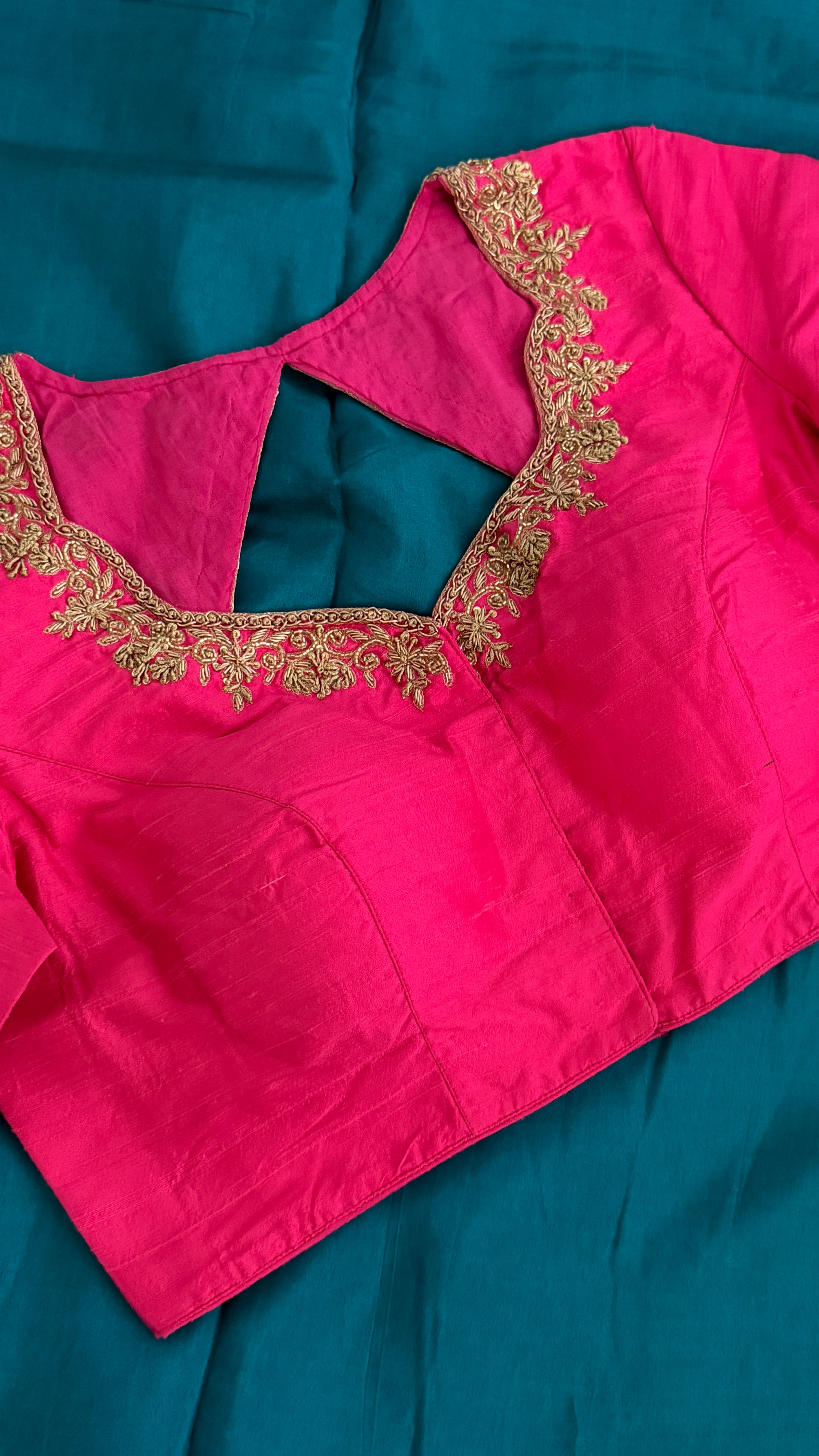 Hot Pink Zardosi Blouse