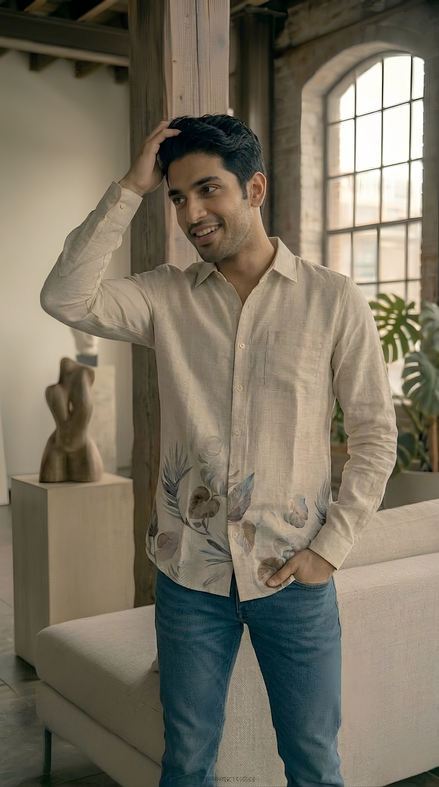 Beige Linen Shirt