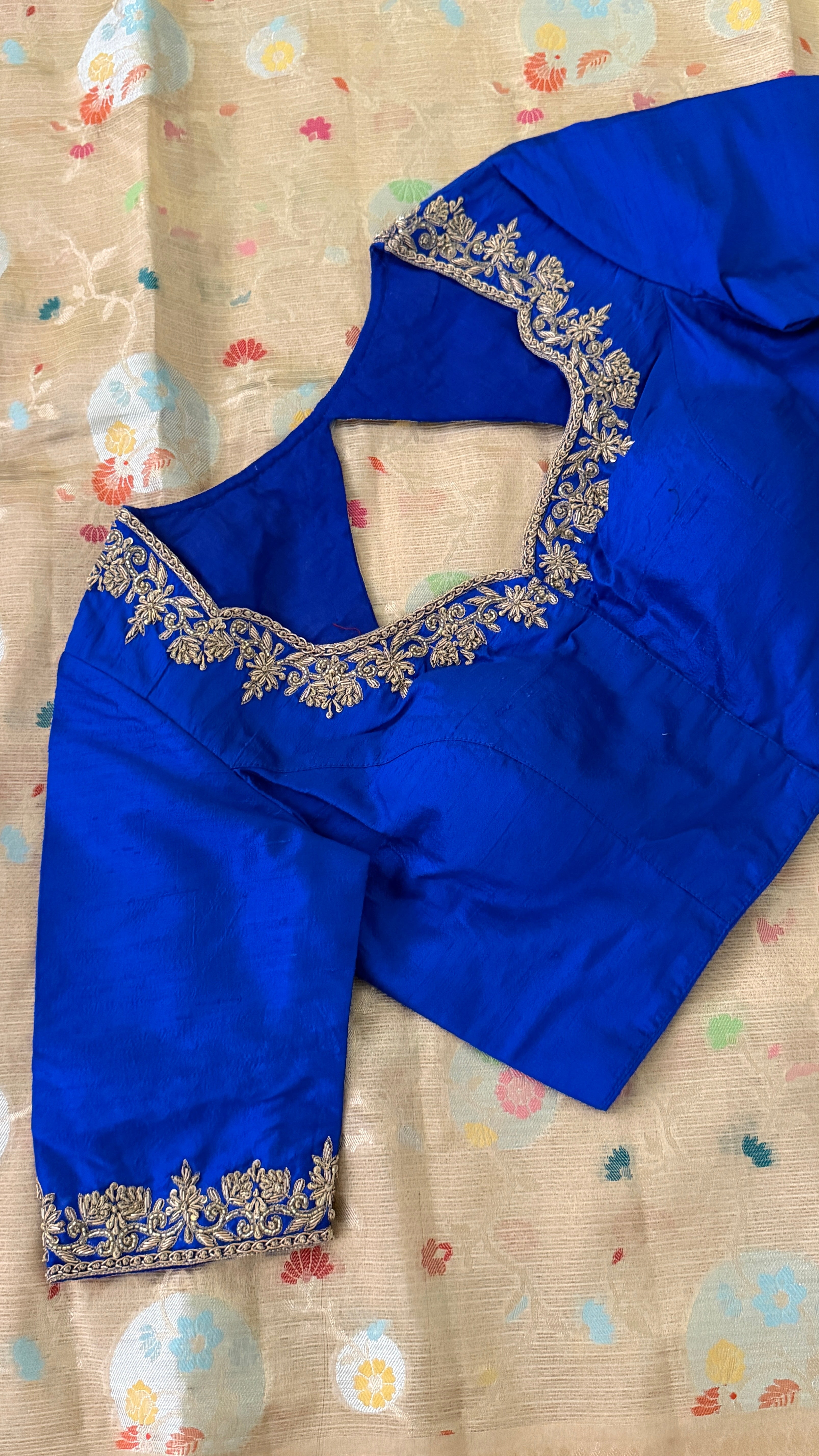 Royal Blue Zardosi Blouse