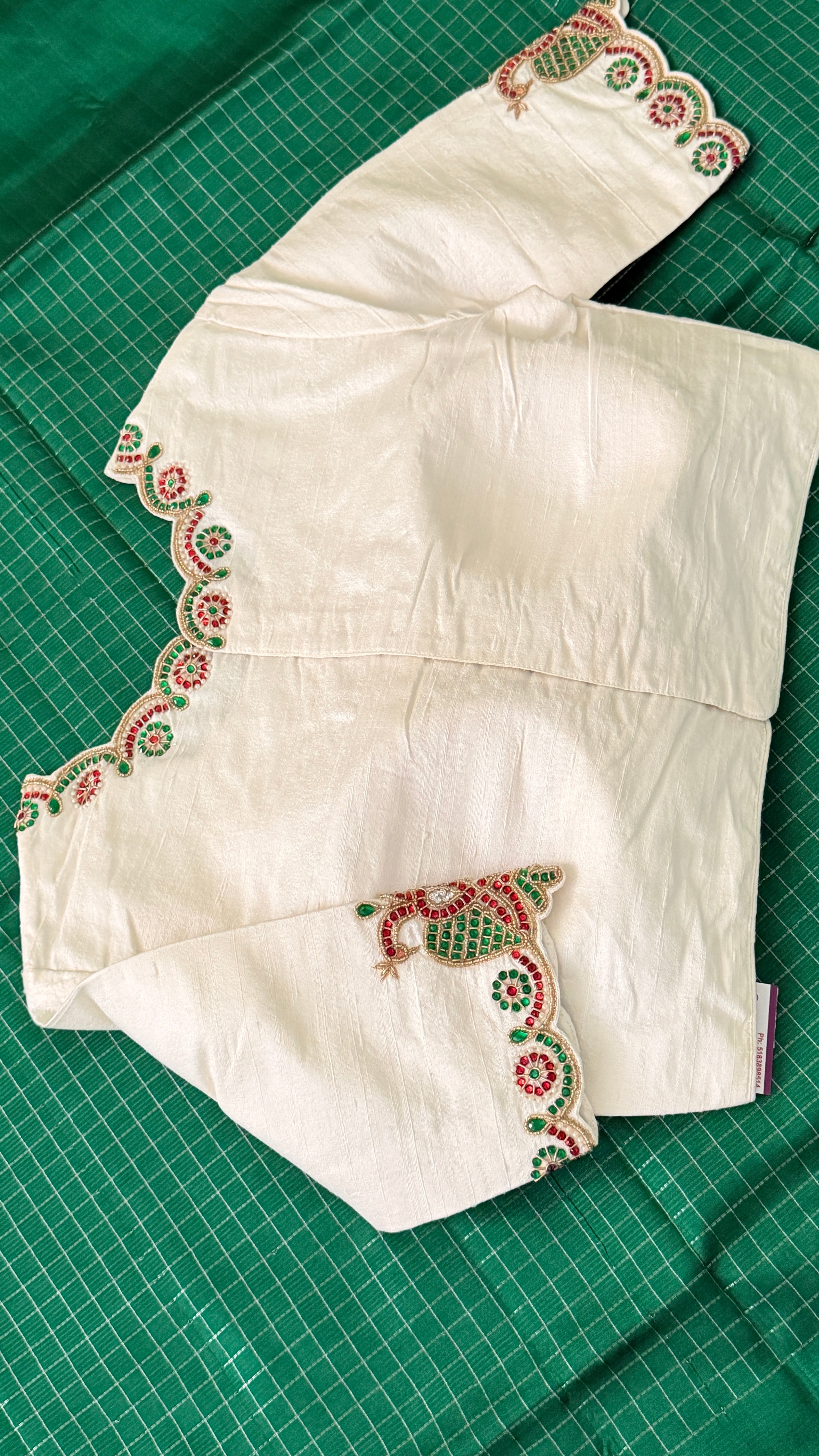 White High-Neck Jewel Blouse