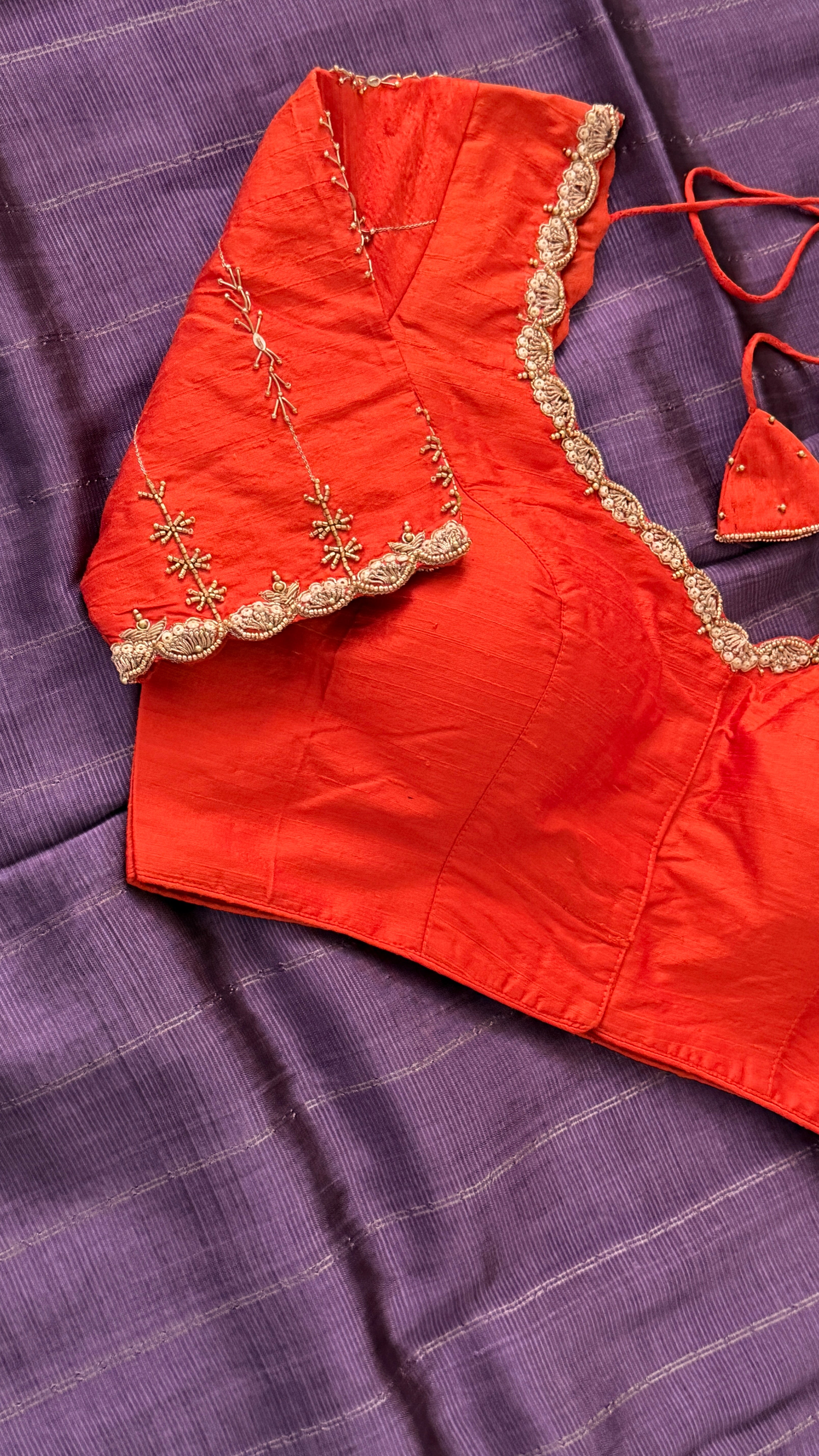 Orange Vine Sleeve Blouse