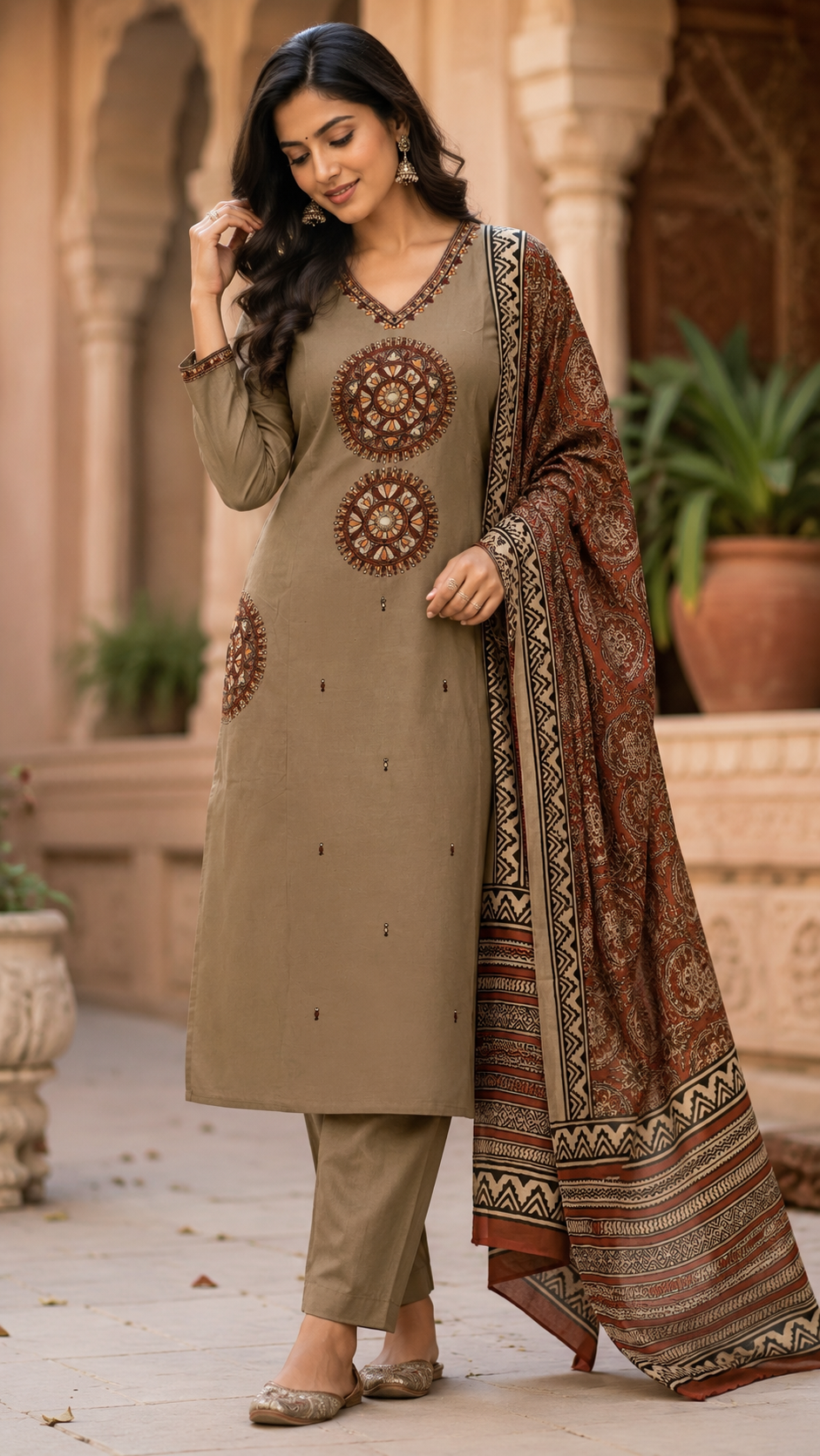 Ash Grey Cotton Salwar Suit