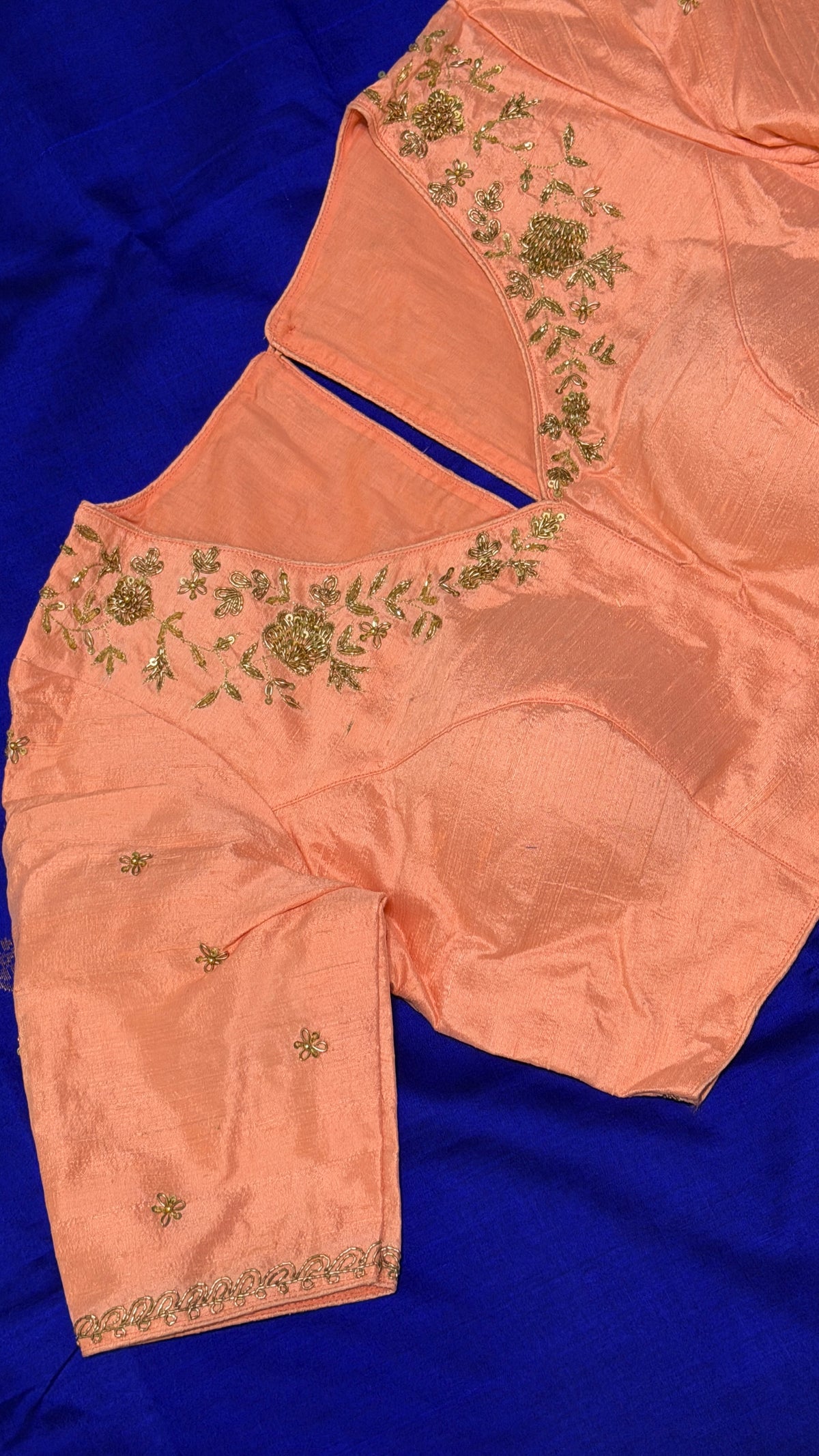 Peach Raw Silk Blouse