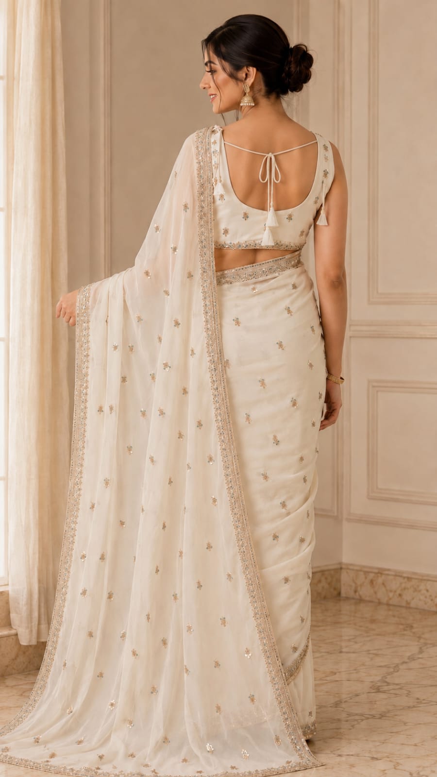 Off White Organza Saree