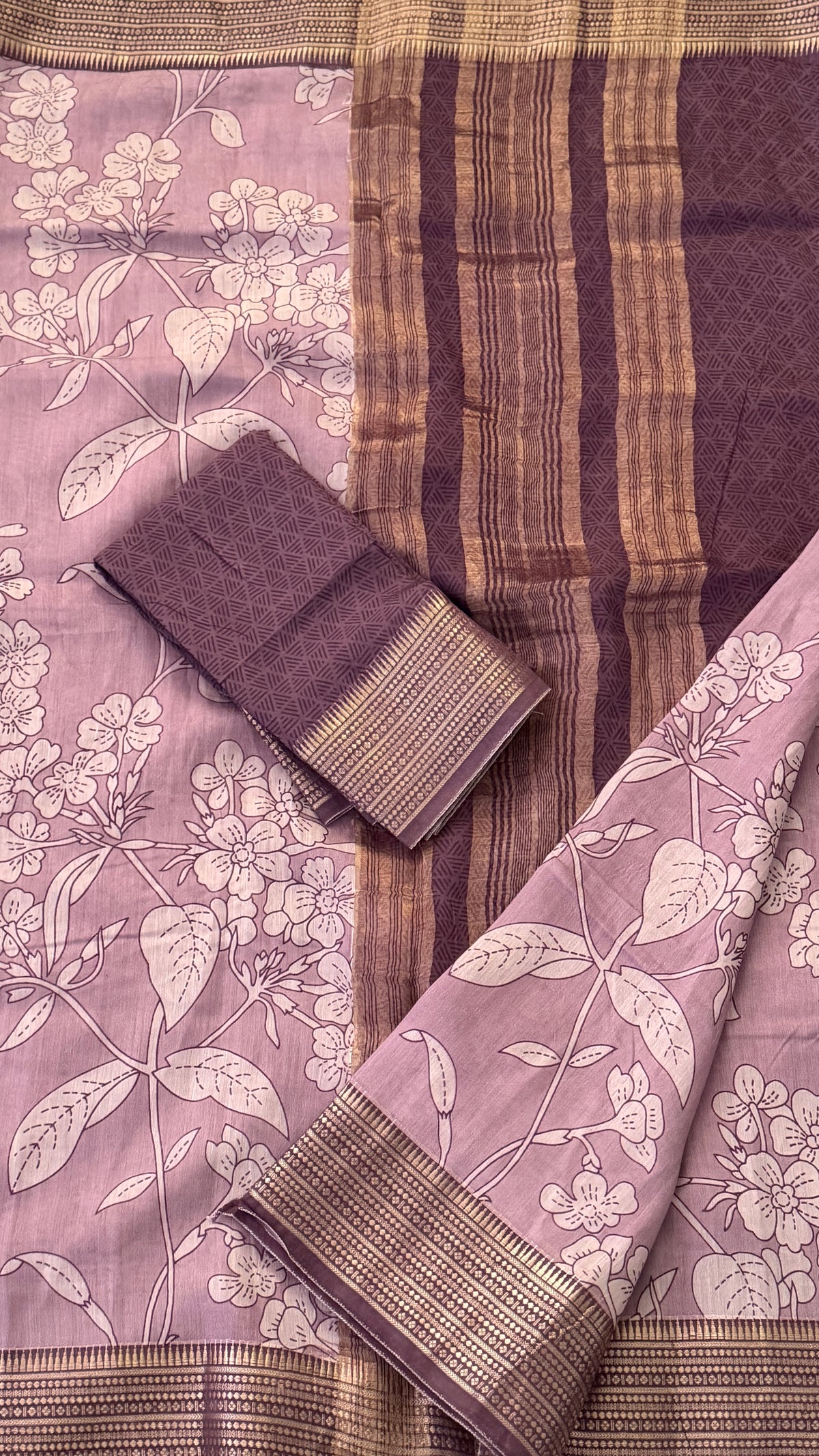 Lavender Soft Cotton Saree