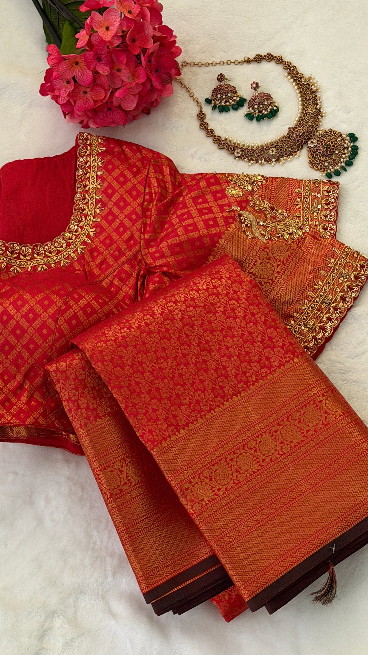 Red Kanchi Silk Saree