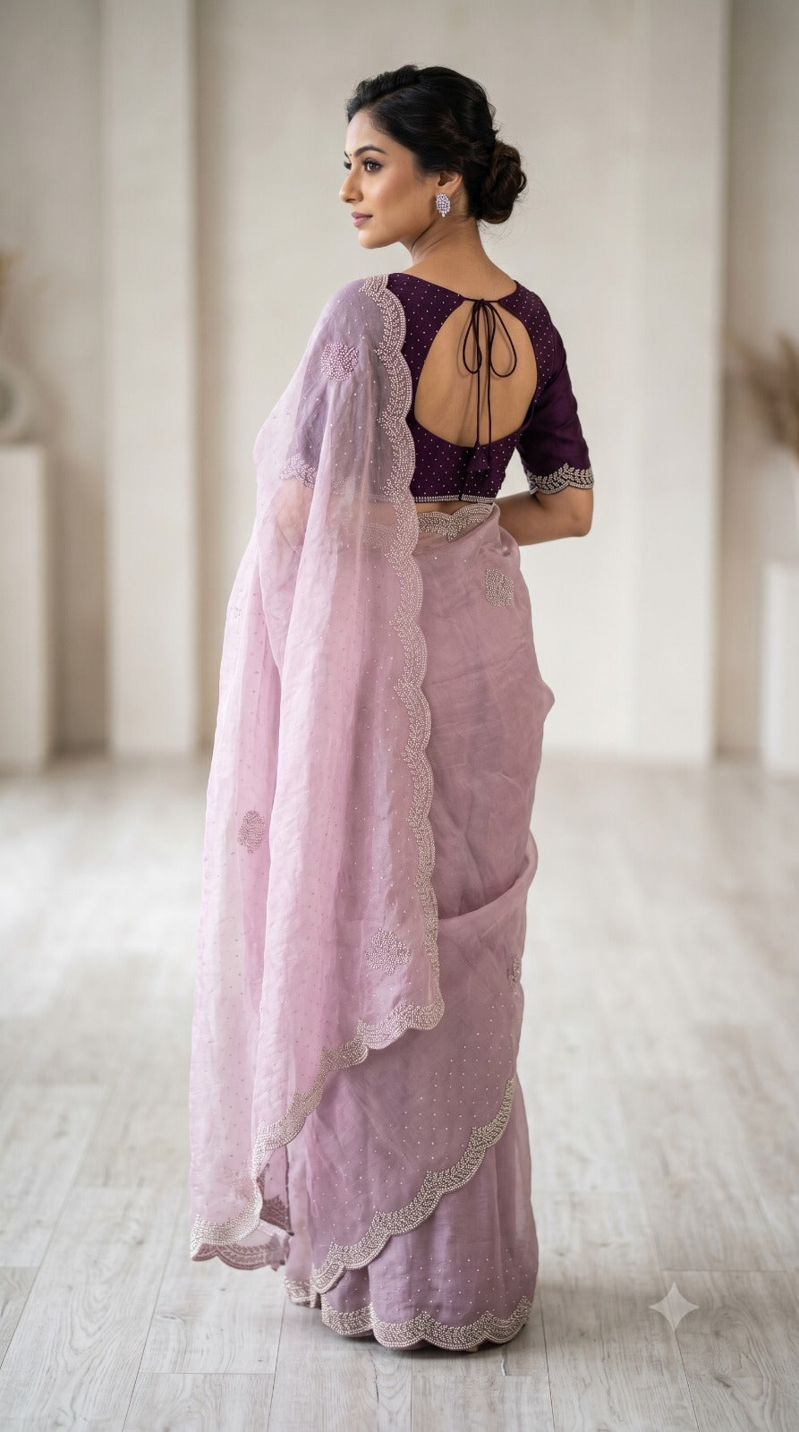 Lavendar Swarowski Saree