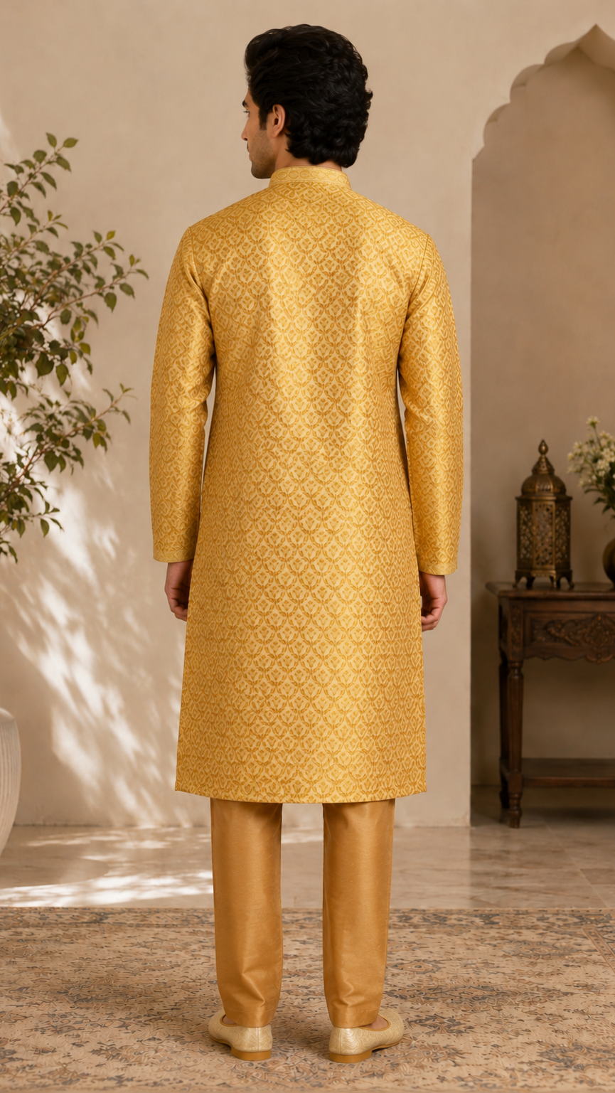 Gold Silk Kurta Set