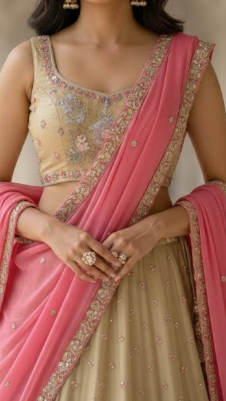 Champagne Blush Lehenga
