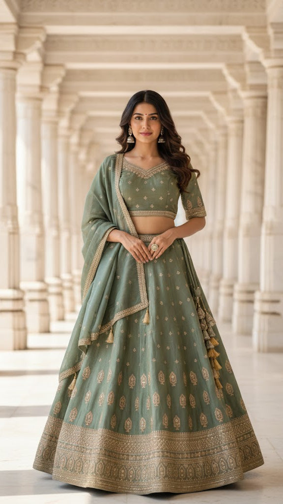 Sage Heirloom Lehenga