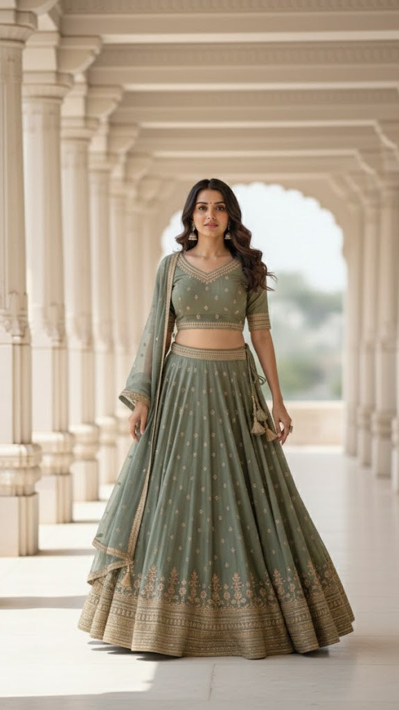 Sage Heirloom Lehenga