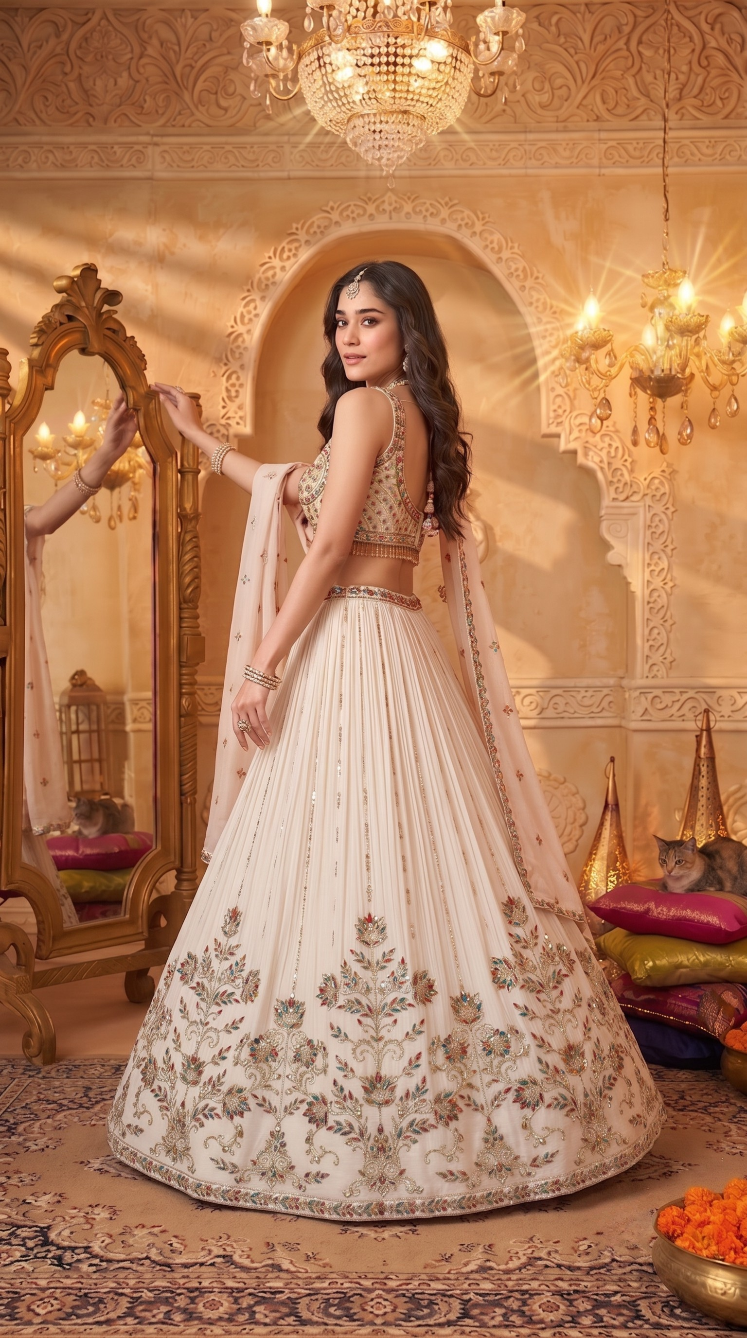 Elegant Off-White Lehenga Set