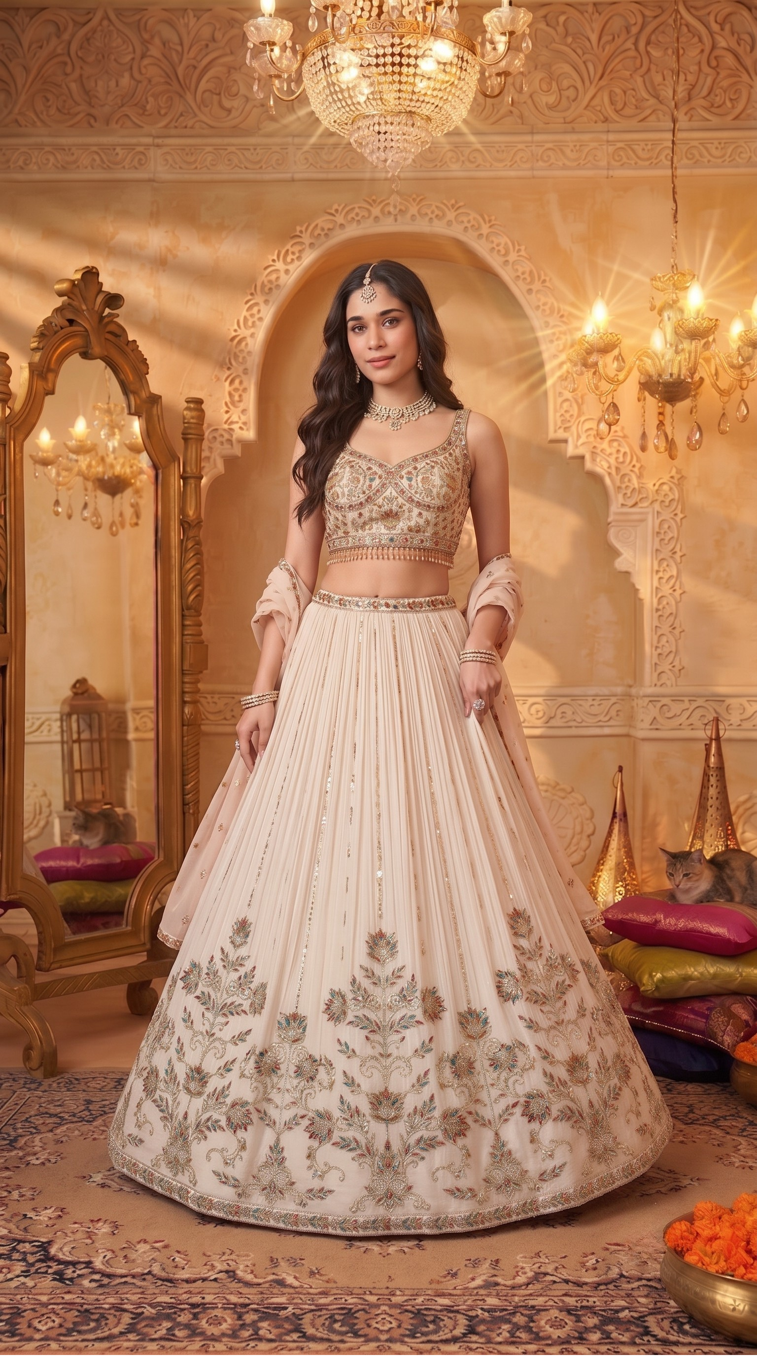 Elegant Off-White Lehenga Set
