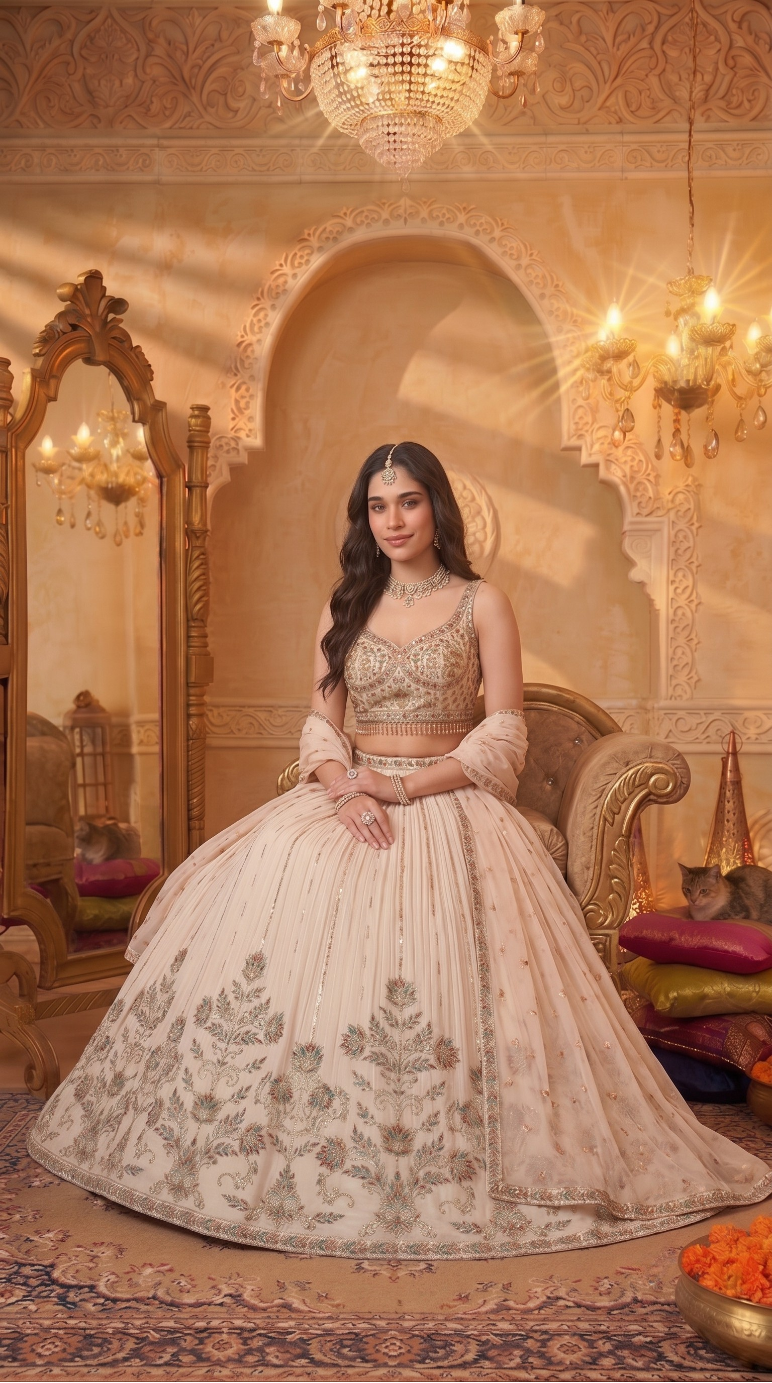 Elegant Off-White Lehenga Set