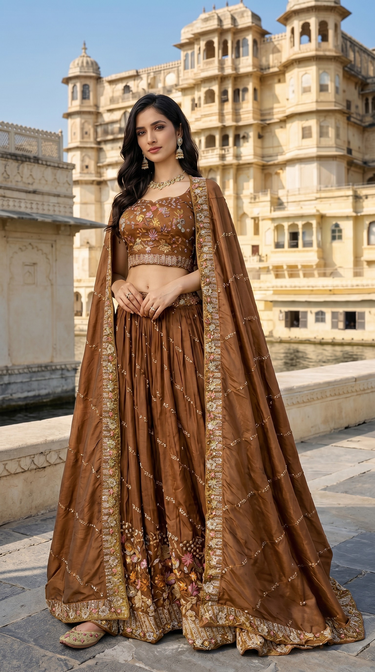 Elegant Brown Lehenga Set