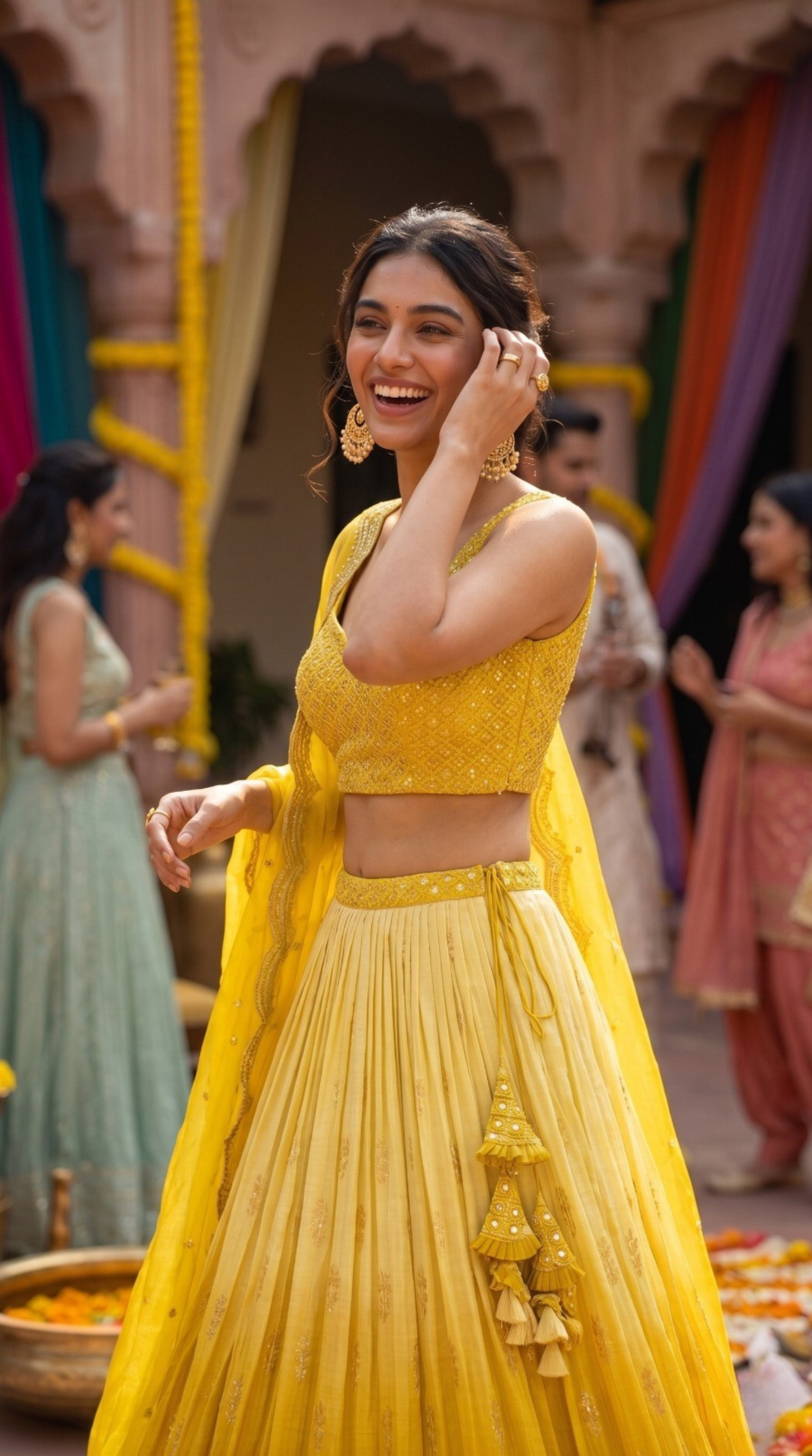 Sunshine Yellow Silk Lehenga