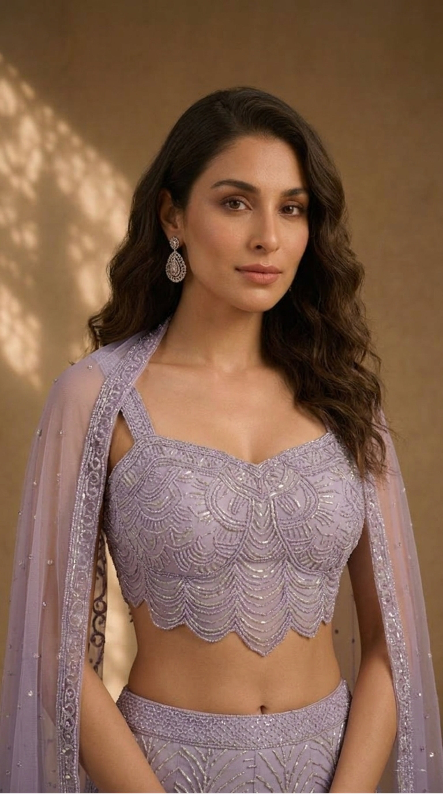 Lavender Mermaid Beaded Lehenga