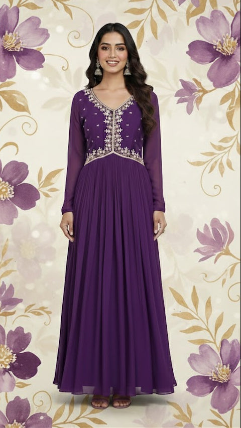 Violet Pearl Work Gown