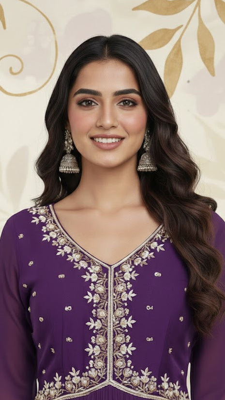 Violet Pearl Work Gown