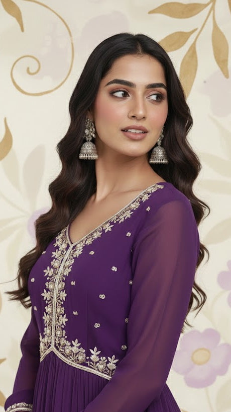 Violet Pearl Work Gown