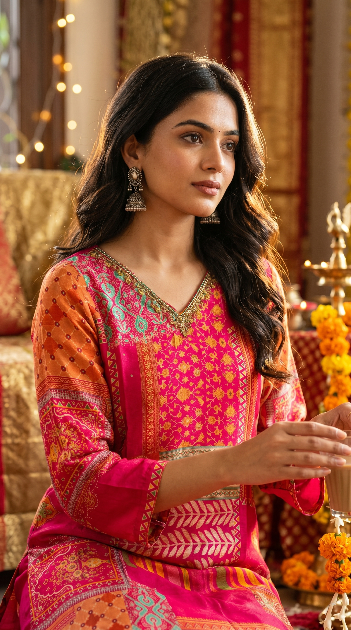 Pink Crepe Silk Salwar Suit