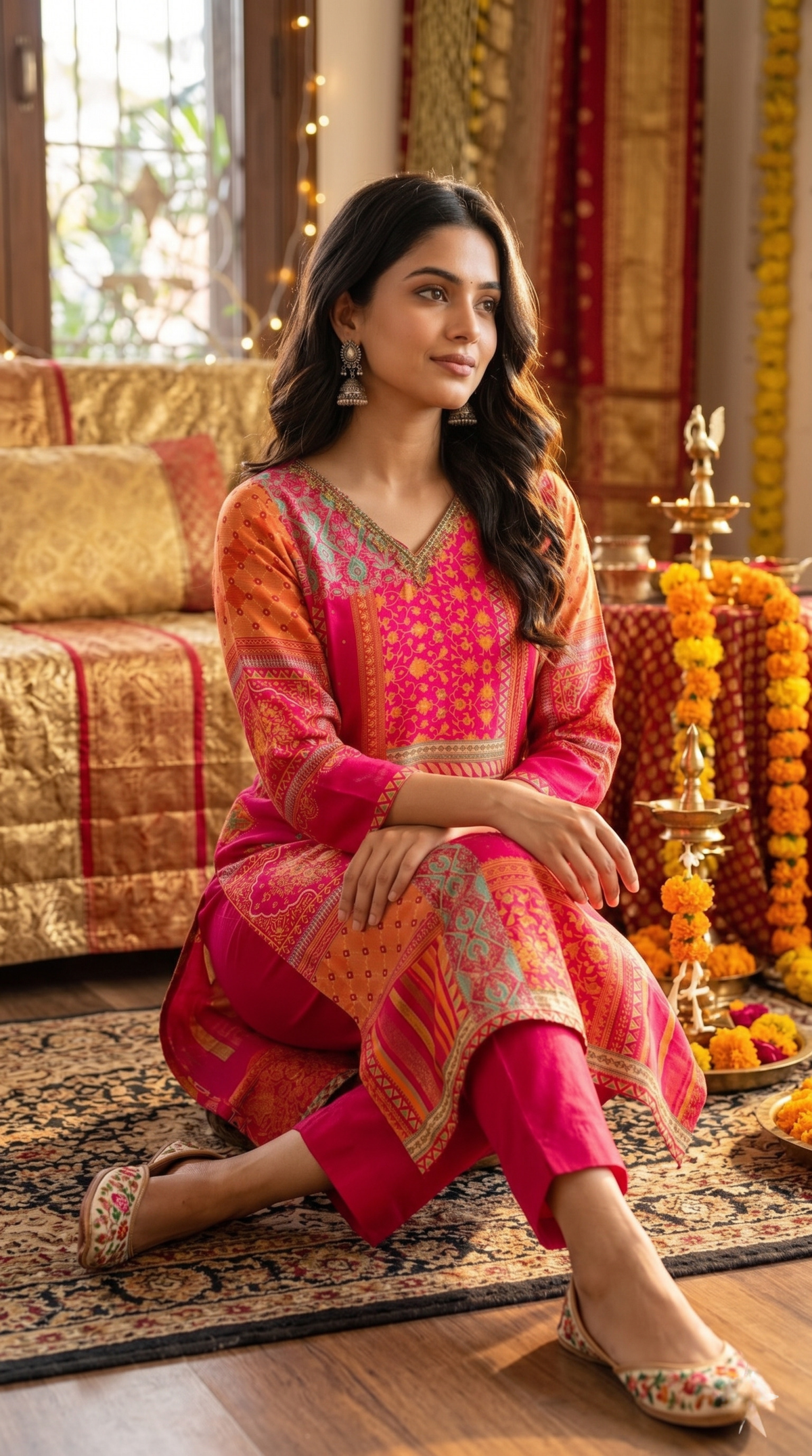 Pink Crepe Silk Salwar Suit