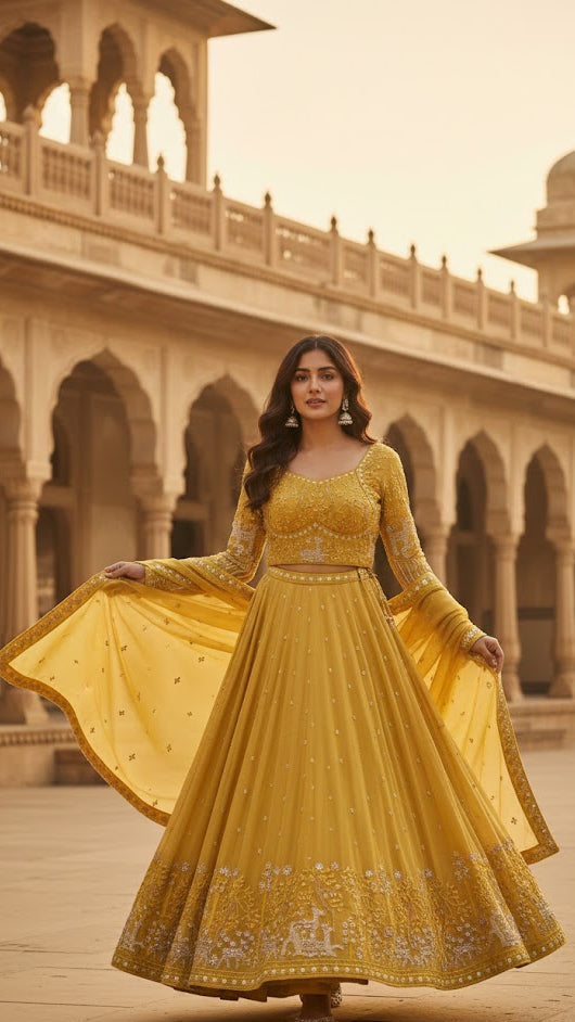 Golden Meadow Lehenga