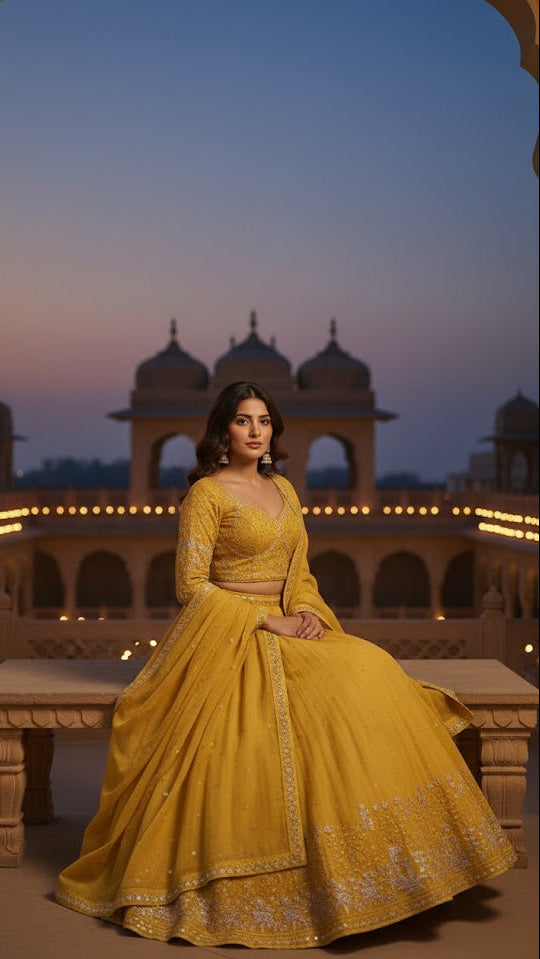 Golden Meadow Lehenga